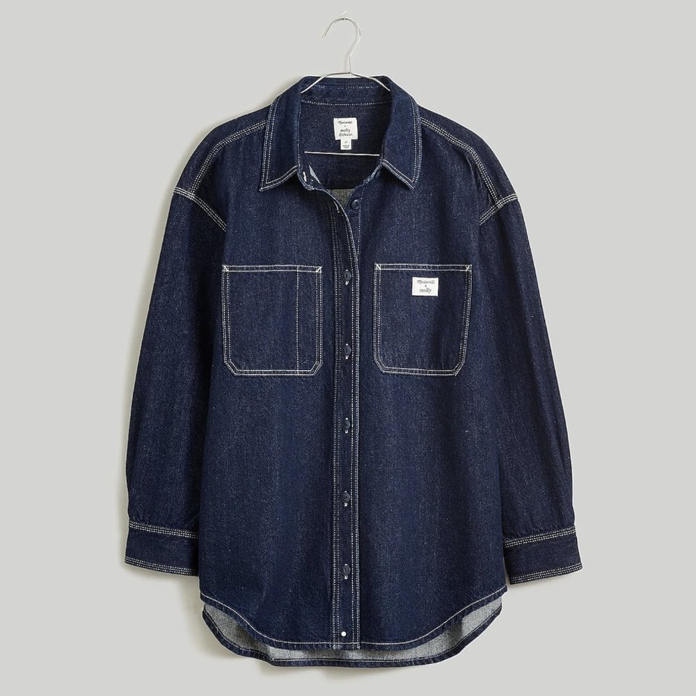 Madewell × Molly Dickson Denim Shirt Jacket | Tiverton Wash | Size XS
